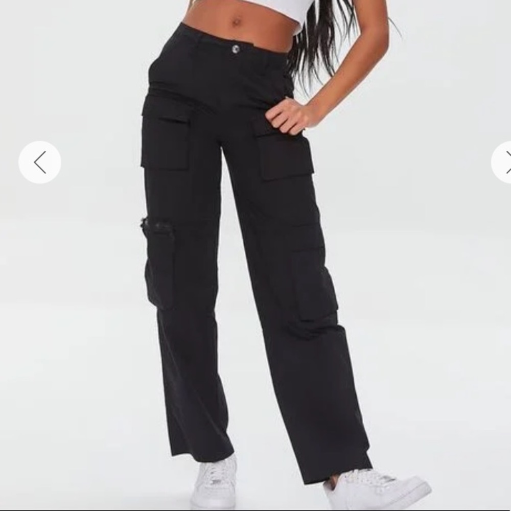 Black Twill Cargo Pants